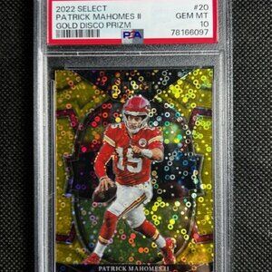 2022 Select Patrick Mahomes GOLD Disco Prizm /10 SSP PSA 10 Gem Mint KC Chiefs